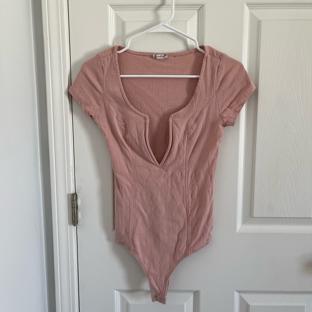 Free People Deep V-Neck Bodysuit